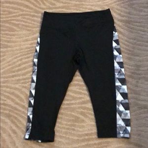 Workout capris black with gray & black side panels